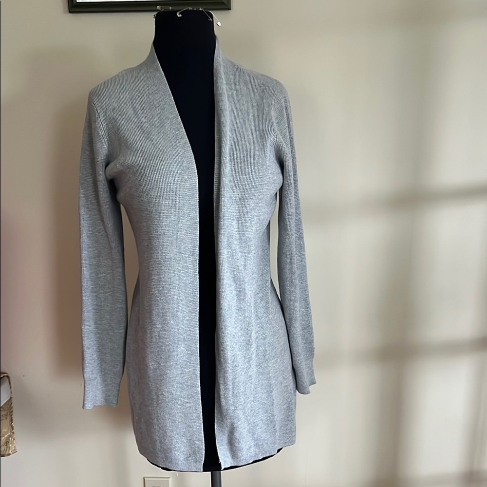 Cyrus Light Gray Open-Front Cardigan